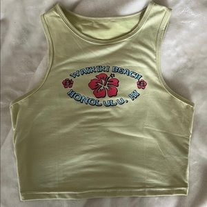 shein lime green honolulu top